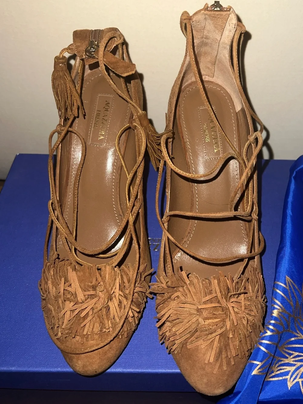 Aquazzura Wild Thing Suede Fringe Pump